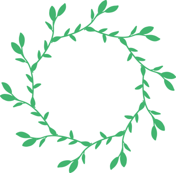 Circular green laurel foliate png