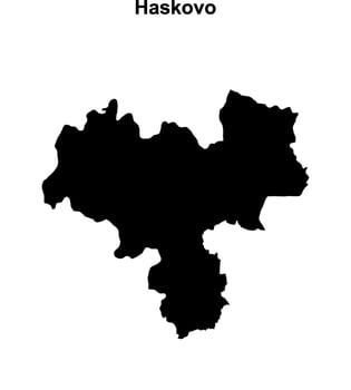 Haskovo province blank outline map vector