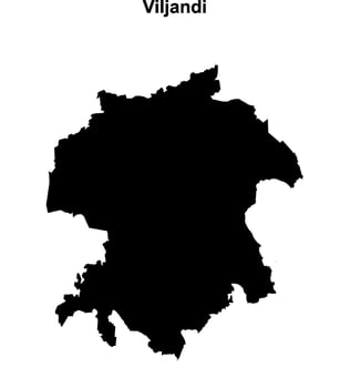 Viljandi county blank outline map vector