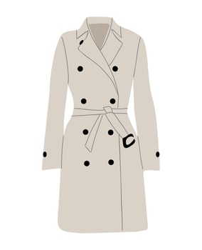 A trench coat with a belt and a belt vector