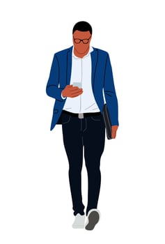An illustration of a man in a suit and glasses vector