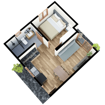 3D Floor plan of a home, 3D rendering png