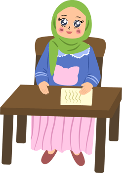 Muslim girl studying png