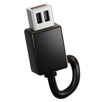 3d rendering general user interface icon concept. 3d render usb icon png