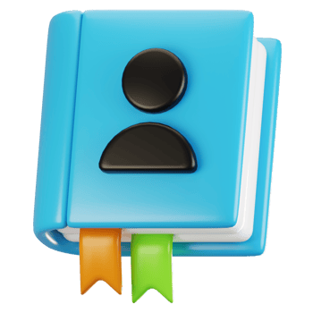 3d rendering general user interface icon concept. 3d render contact icon png