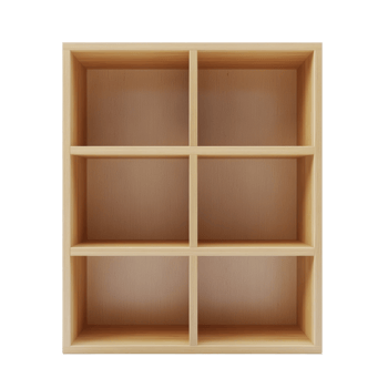 Simple Wooden Cube Shelf Unit With Six Compartments png