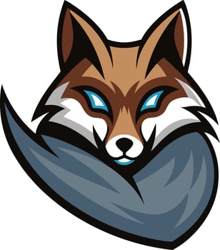 Abstract Fox Mascot Logo Design vector