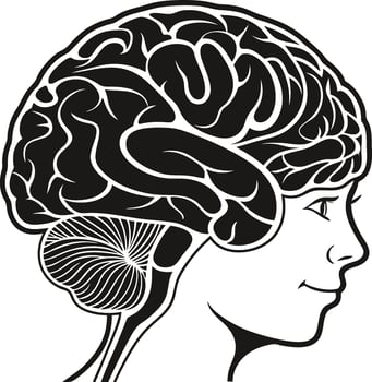 Innovative Brain Silhouette for Neuroscience vector