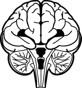Futuristic Human Brain Silhouette vector