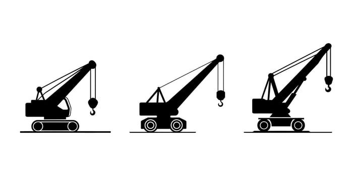 Simple Black Silhouette of a Construction Crane vector