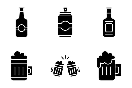beer icon set vector