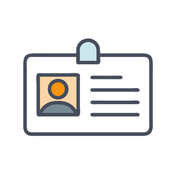 Identity card creation event office document type professional environment close-up view personal identification png