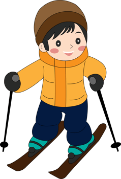 a boy wearing skis and a hat is skiing outdoor png