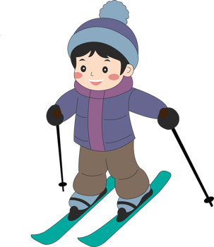 a cute boy sking illustration png