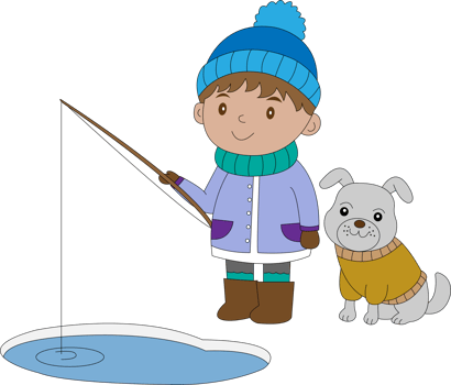 winter clipart boy and dog ice fishing clipart png