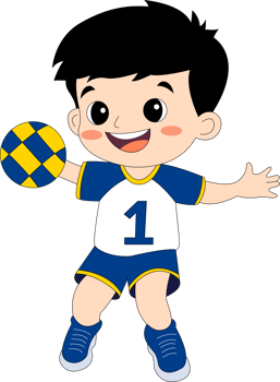 cartoon cute boy volleyball clipart png