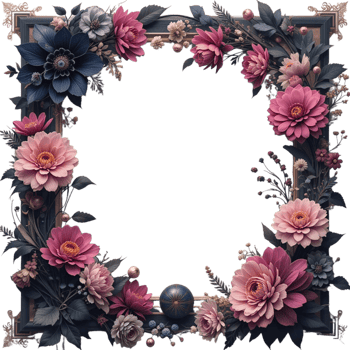 Colorful flower frame for social media png