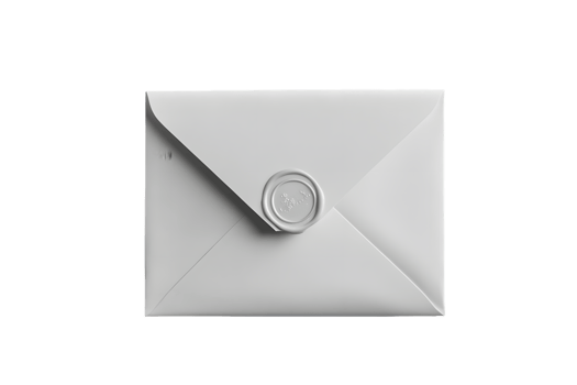 Sealed White Envelope with Wax Seal png