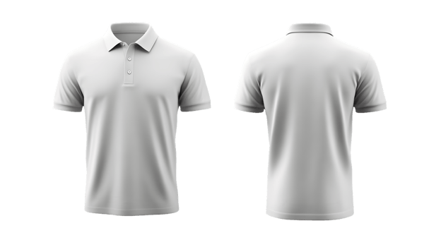 White Short-Sleeved Polo Shirt Mockup png