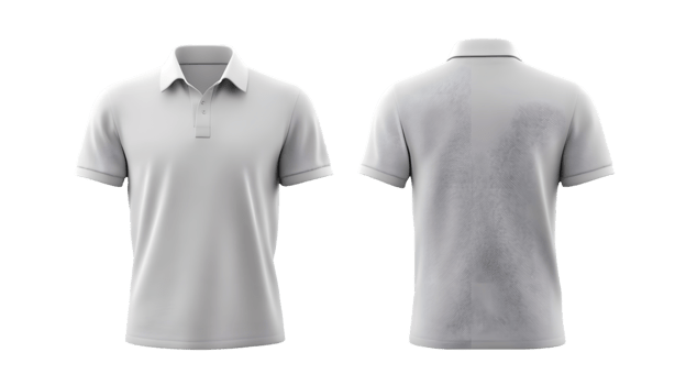 White Polo Shirt Mockup Front and Back png