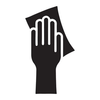 Hand Using Cleaning Cloth Silhouette Illustration vector