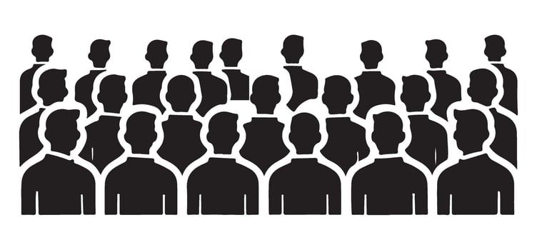 Large Group of People Silhouette Illustration vector