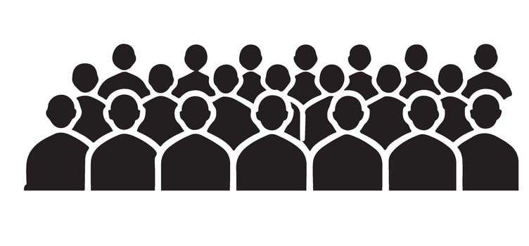 Crowd of People Silhouette Illustration vector