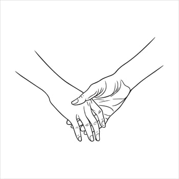 Holding Hands Clipart Illustration Design for Weddings and Love vector
