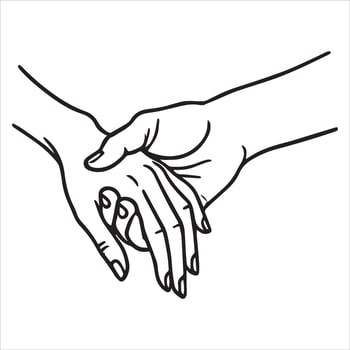 Cute Holding Hands Clipart Illustration Design for Kids' Projects vector