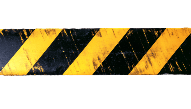 detailed horizontal strip of caution tape in black and yellow showcasing its bold warning design perfect for construction site safety restricted zones or general hazard indications png