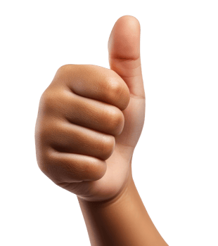 Child hand showing thumbs up png
