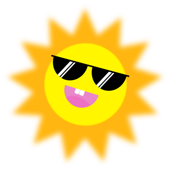 The sun wears sunglasses with smiling on transparent background png