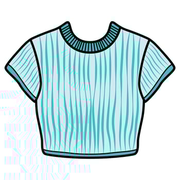 Hand Drawing of Blue Striped Top with Chic and Stylish Details vector