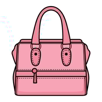 Hand Drawing of Pink Bag with Chic Design vector