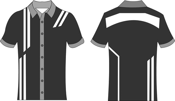 A black and white shirt with a white stripe vector
