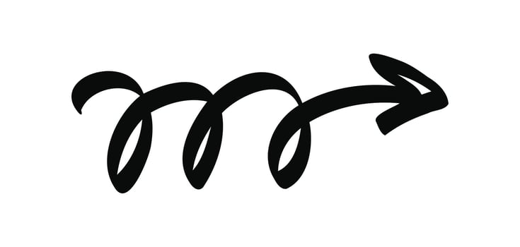 Simple hand drawn doodle arrow isolated on a white vector