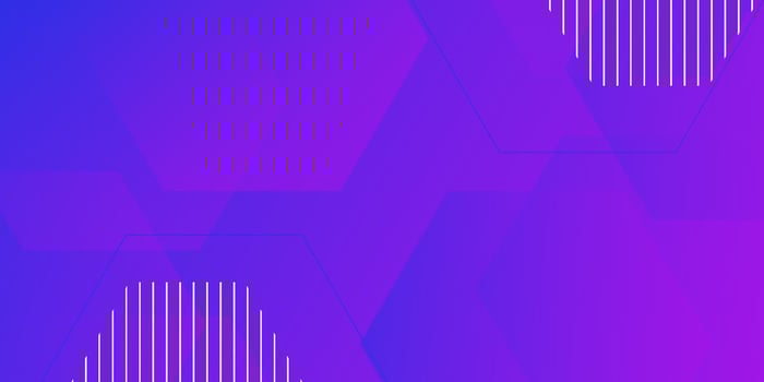 Abstract 3D background with purple and blue gradient colors. Hexagonal pattern overlay shapes. Cool design. Eps10 vector