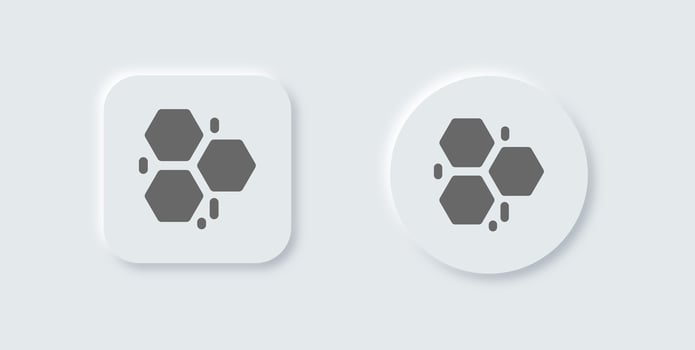 Hive solid icon in neomorphic design style. Honey signs illustration. vector