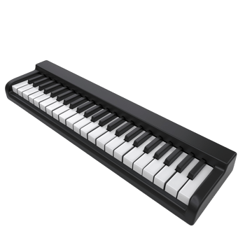 Black and White Piano Keyboard Concept Model png