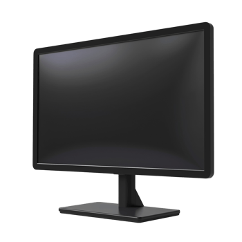 Monitor Concept Model in Black and White png