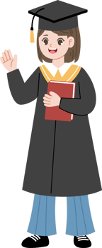 cute girl graduation character png