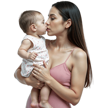 Mother and Baby Kiss png
