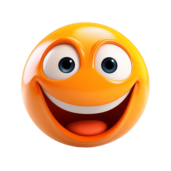 Happy Orange Emoticon Big Smile Joyful Expression, png