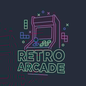 minimalist retro gaming arcade machine line art icon logo illustration design. simple modern arcade machine game of 80s-90s logo concept vector