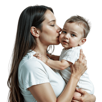 Mother's Love. mother kisses baby png