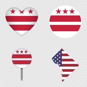 Washington DC Flag Icons Pack. illustration. vector
