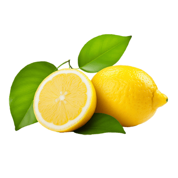 Fresh Lemons Sliced Lemon Green Leaves Juicy Citrus Fruit png