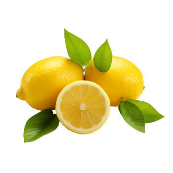 Fresh Lemons with Green Leaves Half Lemon Slice Juicy Citrus Fruit png