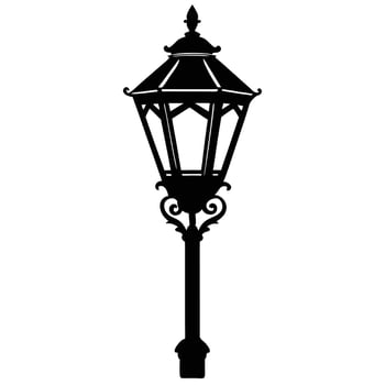 vintage qarden lamp silhouette vector