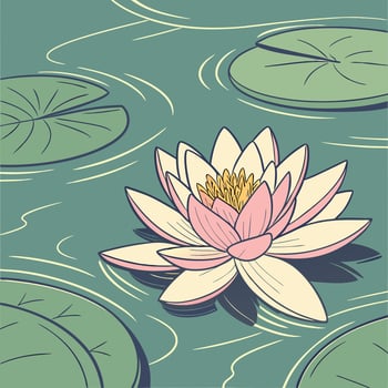 The illustration of nymphaea water lily flower vector